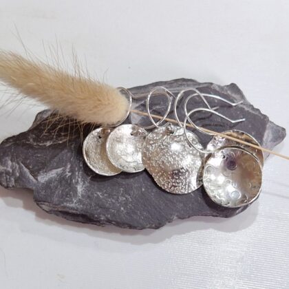 Sterling Silver Disc Drop Earrings
