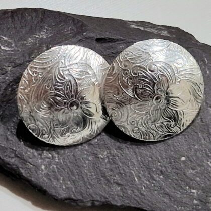 Sterling Silver Disc Stud Earrings