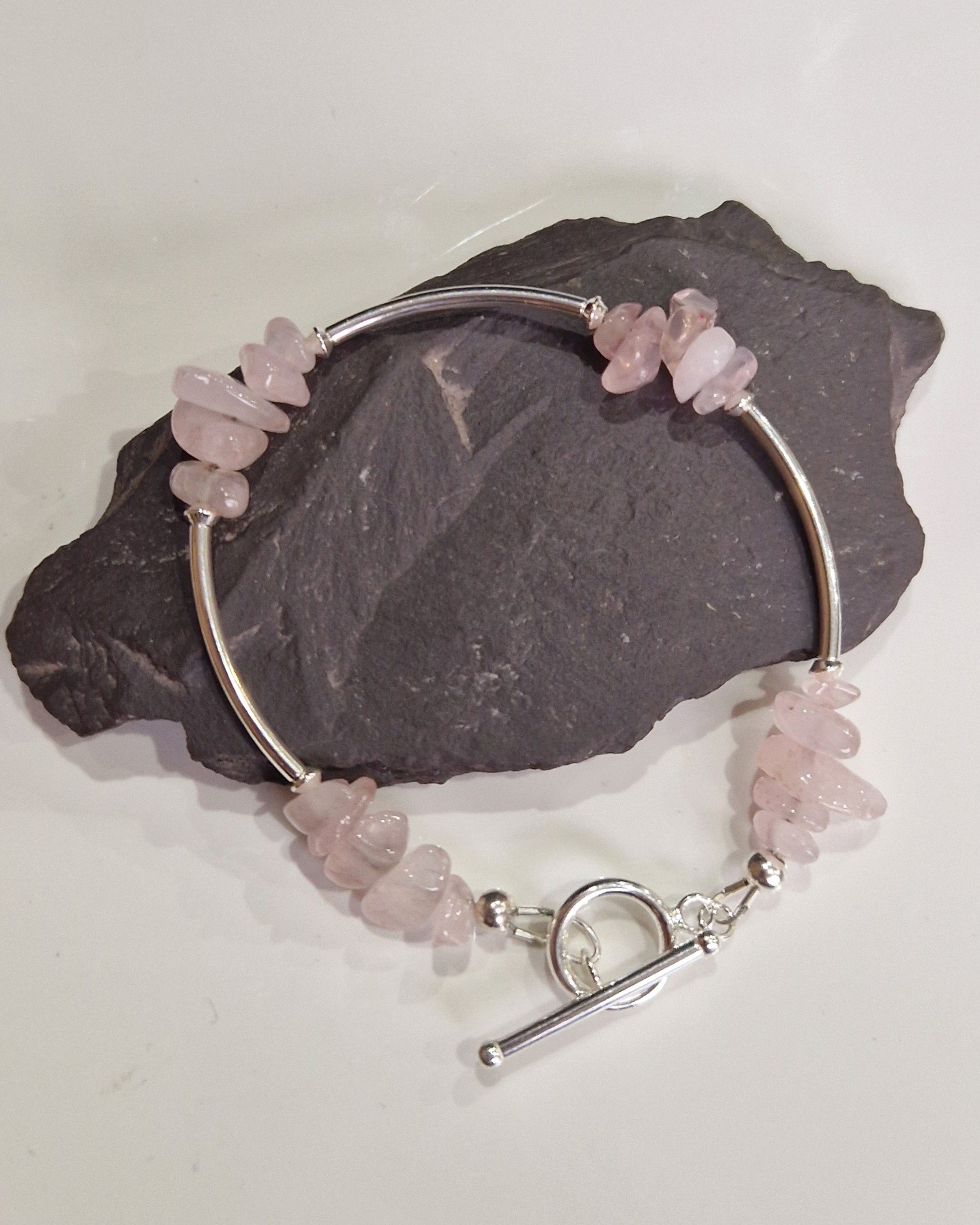 Sterling Silver and Semi-precious gemstone chip bracelets with clasps - Image 4