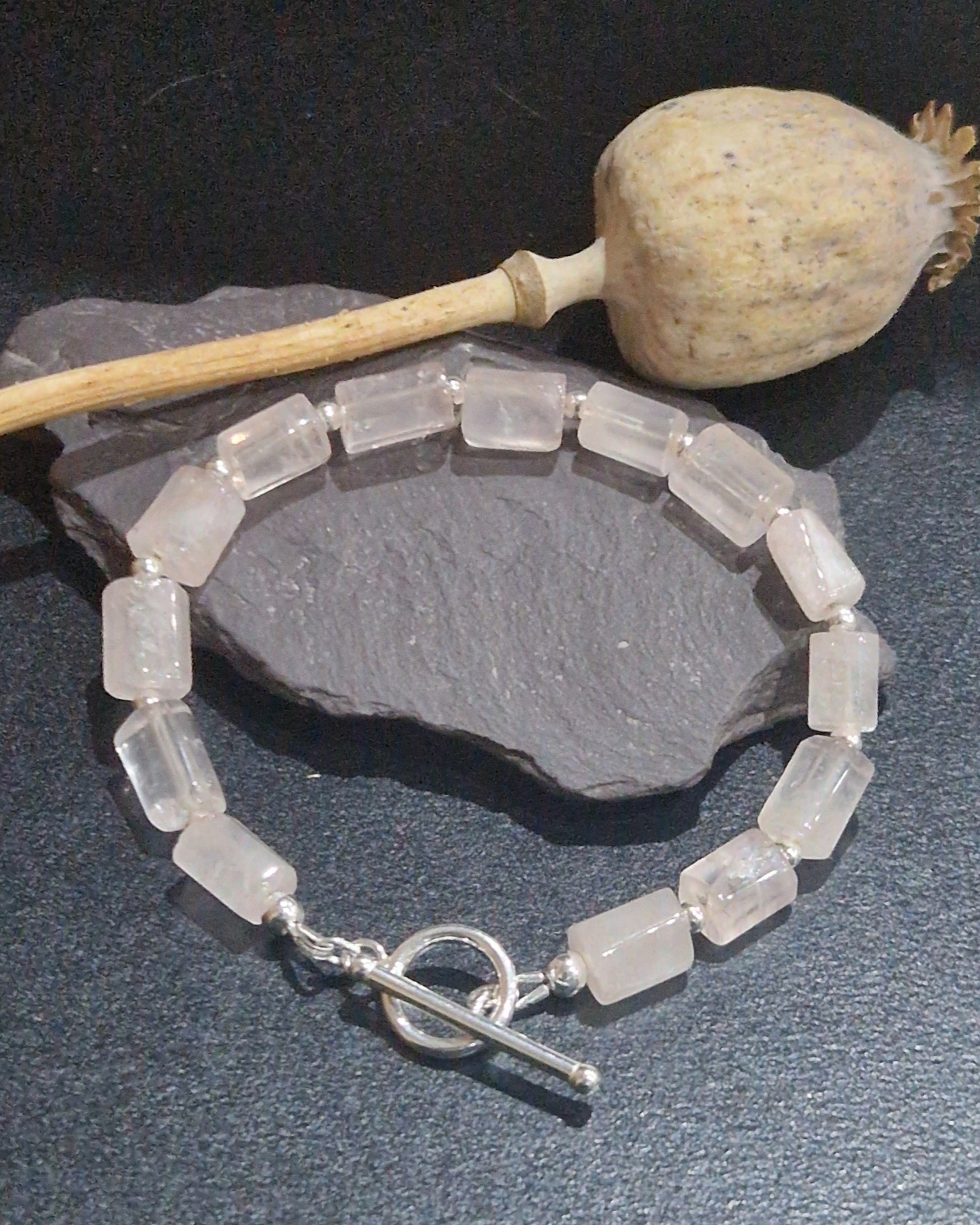 Sterling Silver and Semi-precious gemstone bracelets with clasps - Image 2