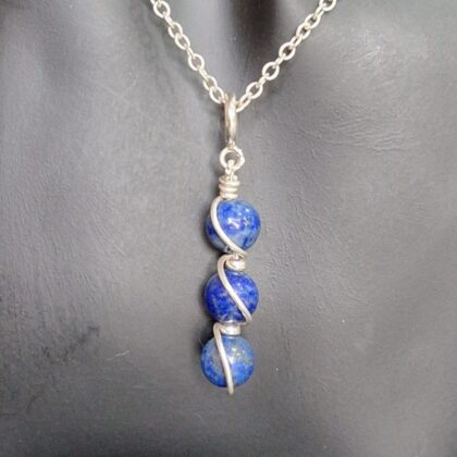 Sterling silver wrapped semi-precious gemstone pendant.