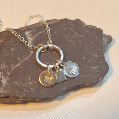 Sterling Silver Triple Charm Pendant