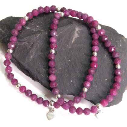 Sterling Silver and Faceted Gemstone Bracelets